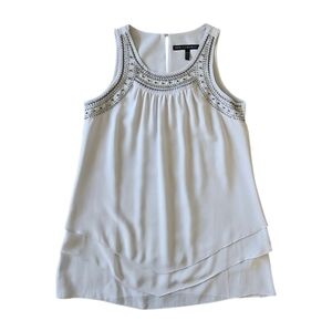 WHBM Embellished Gray Layered Sleeveless Blouse